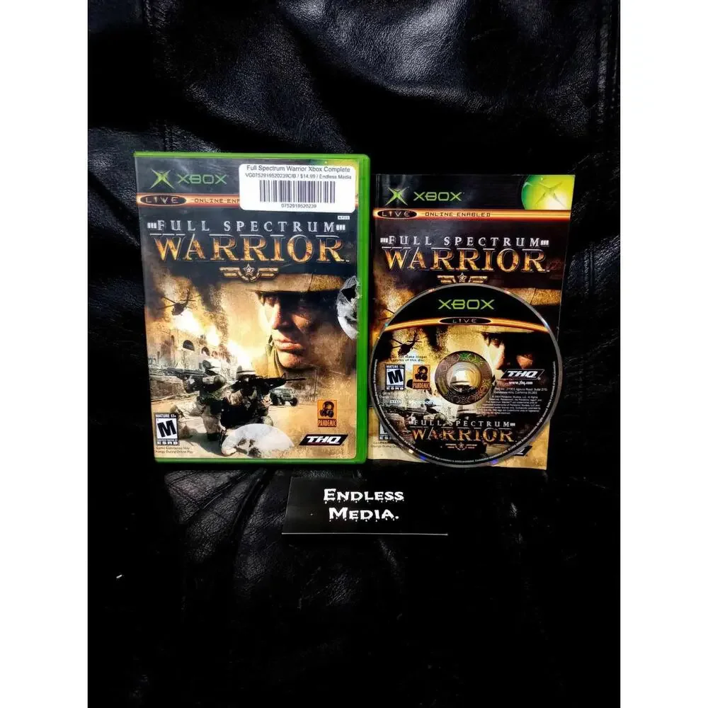 Full Spectrum Warrior Microsoft Xbox CIB Video Game